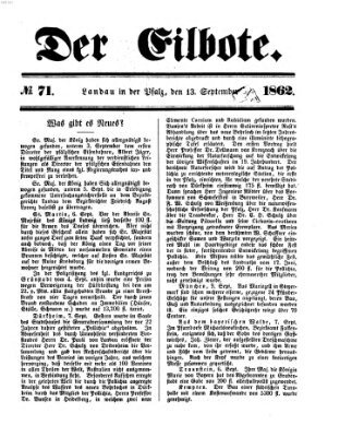 Der Eilbote Samstag 13. September 1862