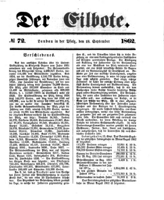 Der Eilbote Donnerstag 18. September 1862