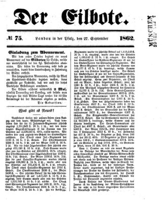 Der Eilbote Samstag 27. September 1862