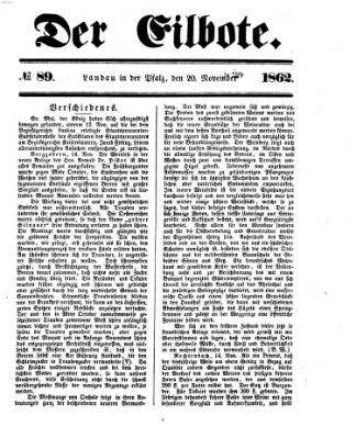 Der Eilbote Donnerstag 20. November 1862