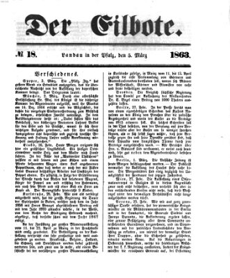 Der Eilbote Donnerstag 5. März 1863