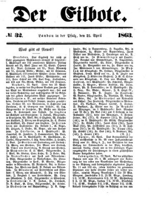 Der Eilbote Samstag 25. April 1863