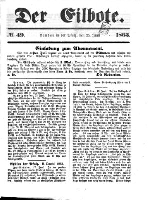 Der Eilbote Donnerstag 25. Juni 1863