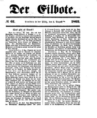 Der Eilbote Donnerstag 6. August 1863