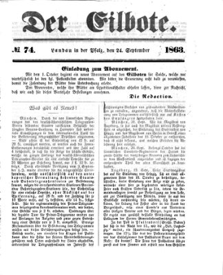 Der Eilbote Donnerstag 24. September 1863