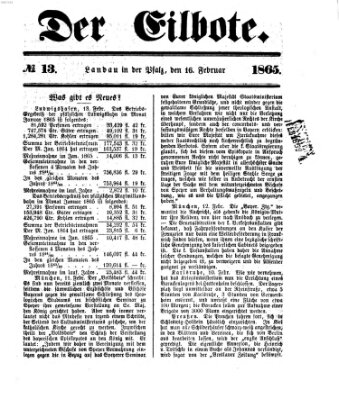 Der Eilbote Donnerstag 16. Februar 1865