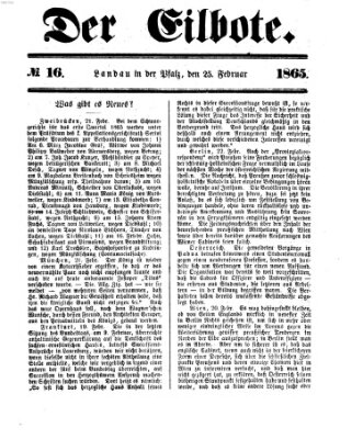 Der Eilbote Samstag 25. Februar 1865