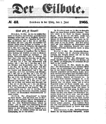 Der Eilbote Donnerstag 1. Juni 1865