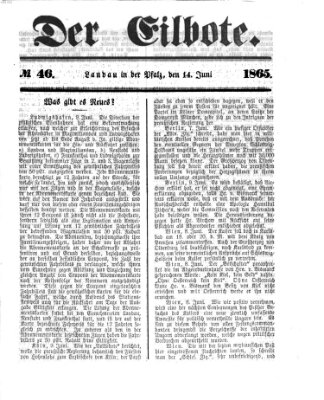 Der Eilbote Mittwoch 14. Juni 1865