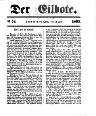 Der Eilbote Donnerstag 13. Juli 1865