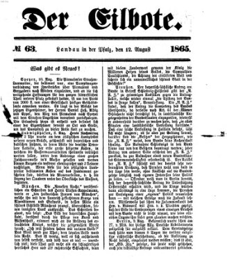 Der Eilbote Samstag 12. August 1865