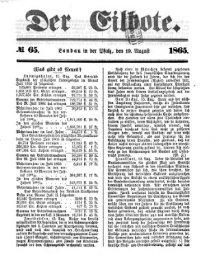 Der Eilbote Samstag 19. August 1865