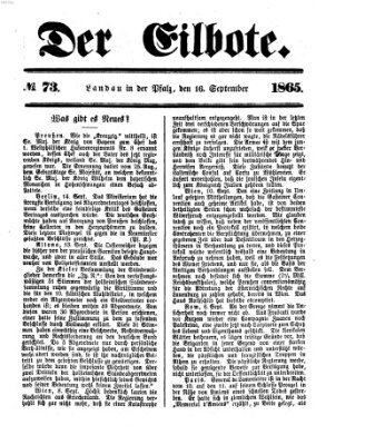 Der Eilbote Samstag 16. September 1865