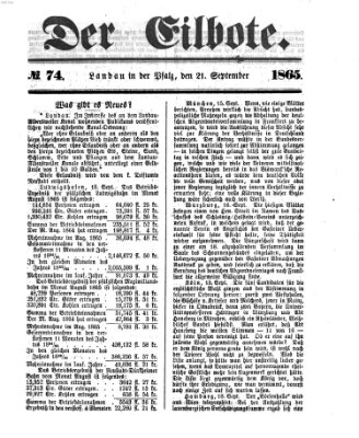 Der Eilbote Donnerstag 21. September 1865