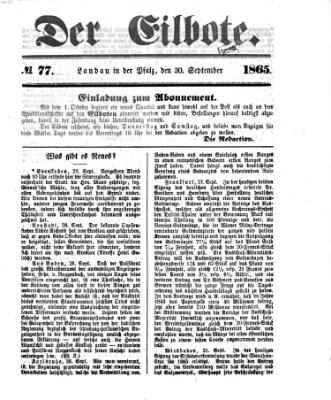 Der Eilbote Samstag 30. September 1865