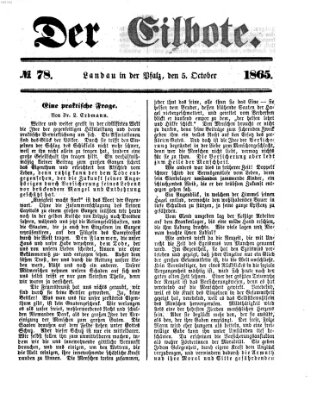 Der Eilbote Donnerstag 5. Oktober 1865