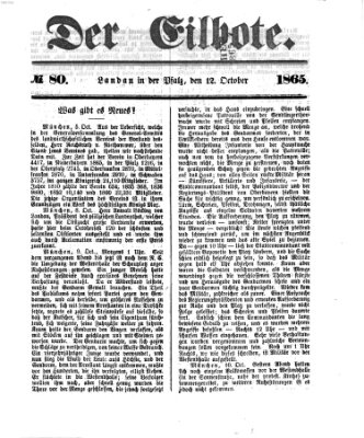 Der Eilbote Donnerstag 12. Oktober 1865