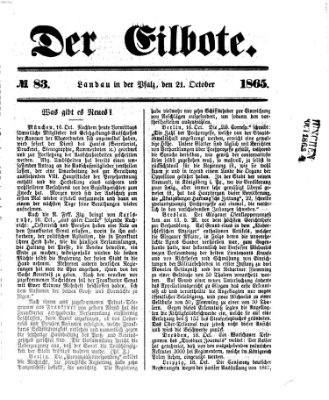 Der Eilbote Samstag 21. Oktober 1865