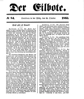 Der Eilbote Donnerstag 26. Oktober 1865