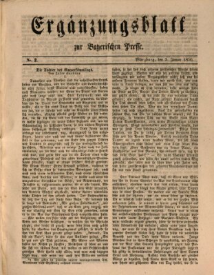 Die Bayerische Presse. Ergänzungsblatt zur Bayerischen Presse (Die Bayerische Presse) Samstag 5. Januar 1850