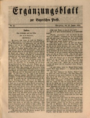 Die Bayerische Presse. Ergänzungsblatt zur Bayerischen Presse (Die Bayerische Presse) Mittwoch 16. Januar 1850