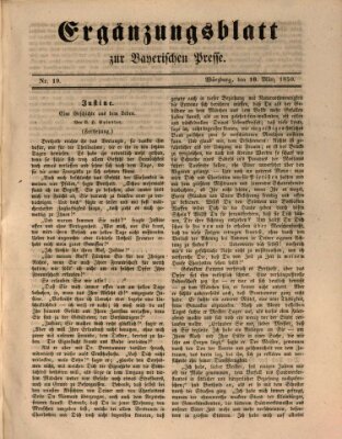 Die Bayerische Presse. Ergänzungsblatt zur Bayerischen Presse (Die Bayerische Presse) Sonntag 10. März 1850