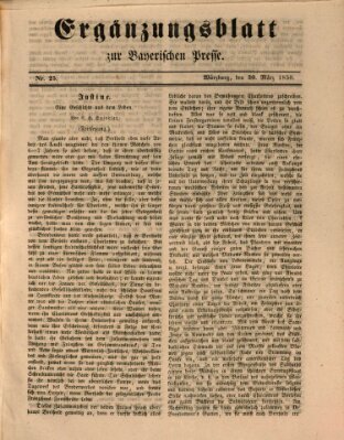 Die Bayerische Presse. Ergänzungsblatt zur Bayerischen Presse (Die Bayerische Presse) Samstag 30. März 1850