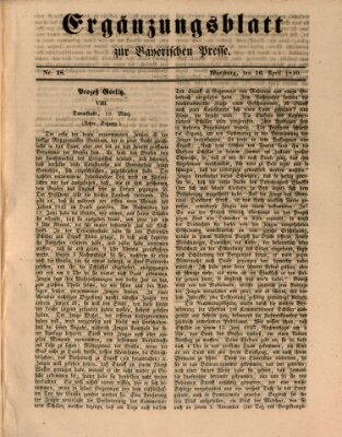 Die Bayerische Presse. Ergänzungsblatt zur Bayerischen Presse (Die Bayerische Presse) Mittwoch 10. April 1850