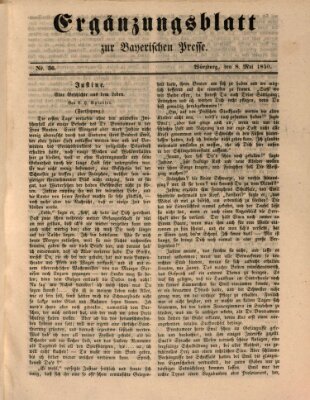 Die Bayerische Presse. Ergänzungsblatt zur Bayerischen Presse (Die Bayerische Presse) Mittwoch 8. Mai 1850