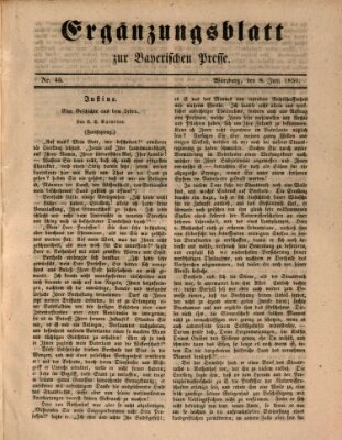 Die Bayerische Presse. Ergänzungsblatt zur Bayerischen Presse (Die Bayerische Presse) Samstag 8. Juni 1850