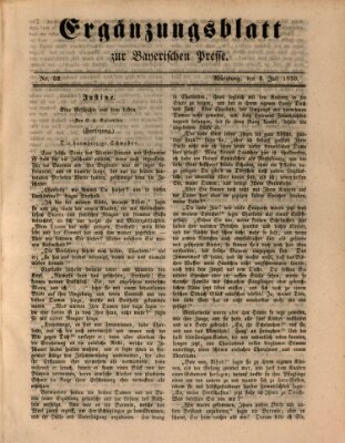 Die Bayerische Presse. Ergänzungsblatt zur Bayerischen Presse (Die Bayerische Presse) Mittwoch 3. Juli 1850