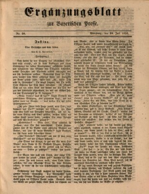 Die Bayerische Presse. Ergänzungsblatt zur Bayerischen Presse (Die Bayerische Presse) Mittwoch 24. Juli 1850