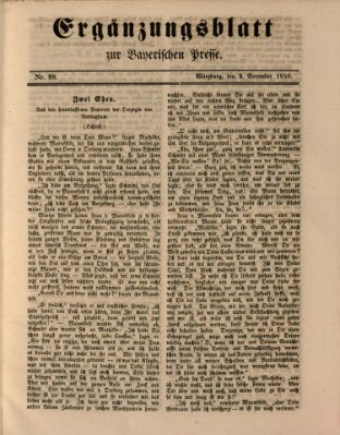 Die Bayerische Presse. Ergänzungsblatt zur Bayerischen Presse (Die Bayerische Presse) Samstag 2. November 1850