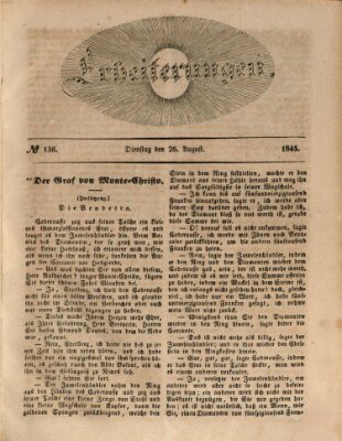 Erheiterungen (Aschaffenburger Zeitung) Dienstag 26. August 1845