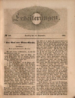 Erheiterungen (Aschaffenburger Zeitung) Samstag 13. September 1845