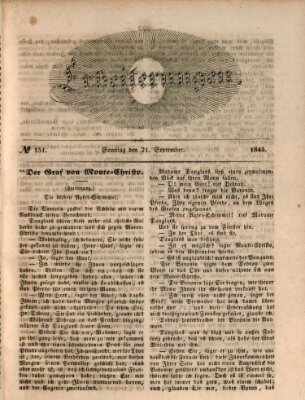 Erheiterungen (Aschaffenburger Zeitung) Sonntag 21. September 1845