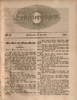 Erheiterungen (Aschaffenburger Zeitung) Sonntag 16. November 1845