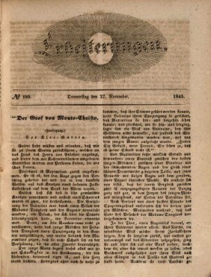 Erheiterungen (Aschaffenburger Zeitung) Donnerstag 27. November 1845