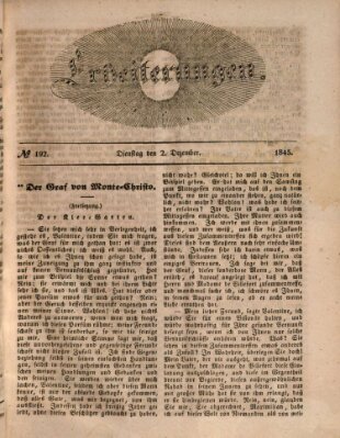 Erheiterungen (Aschaffenburger Zeitung) Dienstag 2. Dezember 1845