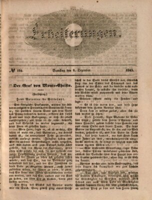 Erheiterungen (Aschaffenburger Zeitung) Samstag 6. Dezember 1845