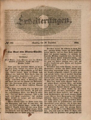 Erheiterungen (Aschaffenburger Zeitung) Samstag 20. Dezember 1845