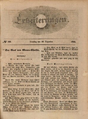 Erheiterungen (Aschaffenburger Zeitung) Dienstag 30. Dezember 1845