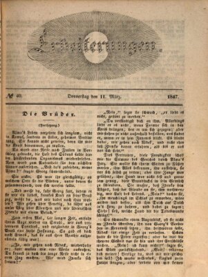 Erheiterungen (Aschaffenburger Zeitung) Donnerstag 11. März 1847