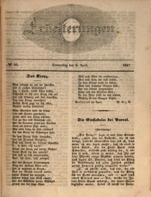 Erheiterungen (Aschaffenburger Zeitung) Donnerstag 8. April 1847