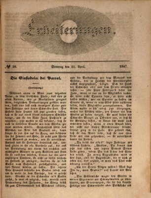 Erheiterungen (Aschaffenburger Zeitung) Sonntag 11. April 1847