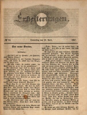 Erheiterungen (Aschaffenburger Zeitung) Donnerstag 22. April 1847