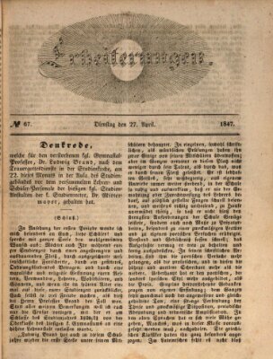 Erheiterungen (Aschaffenburger Zeitung) Dienstag 27. April 1847