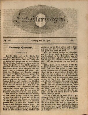 Erheiterungen (Aschaffenburger Zeitung) Dienstag 29. Juni 1847