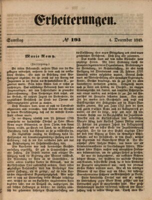 Erheiterungen (Aschaffenburger Zeitung) Samstag 4. Dezember 1847