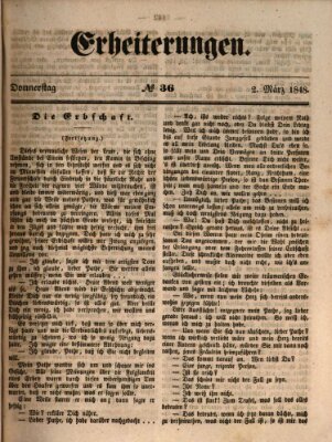 Erheiterungen (Aschaffenburger Zeitung) Donnerstag 2. März 1848